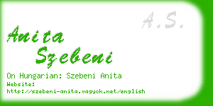 anita szebeni business card